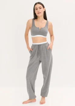 bonprix bonprix Pantalón de chándal con bolsillos gris jaspeado moteado