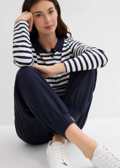 bonprix bonprix Pantalón de chándal con cinturilla elástica Azul marino Online