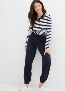 bonprix bonprix Pantalón de chándal con cinturilla elástica Azul marino Online