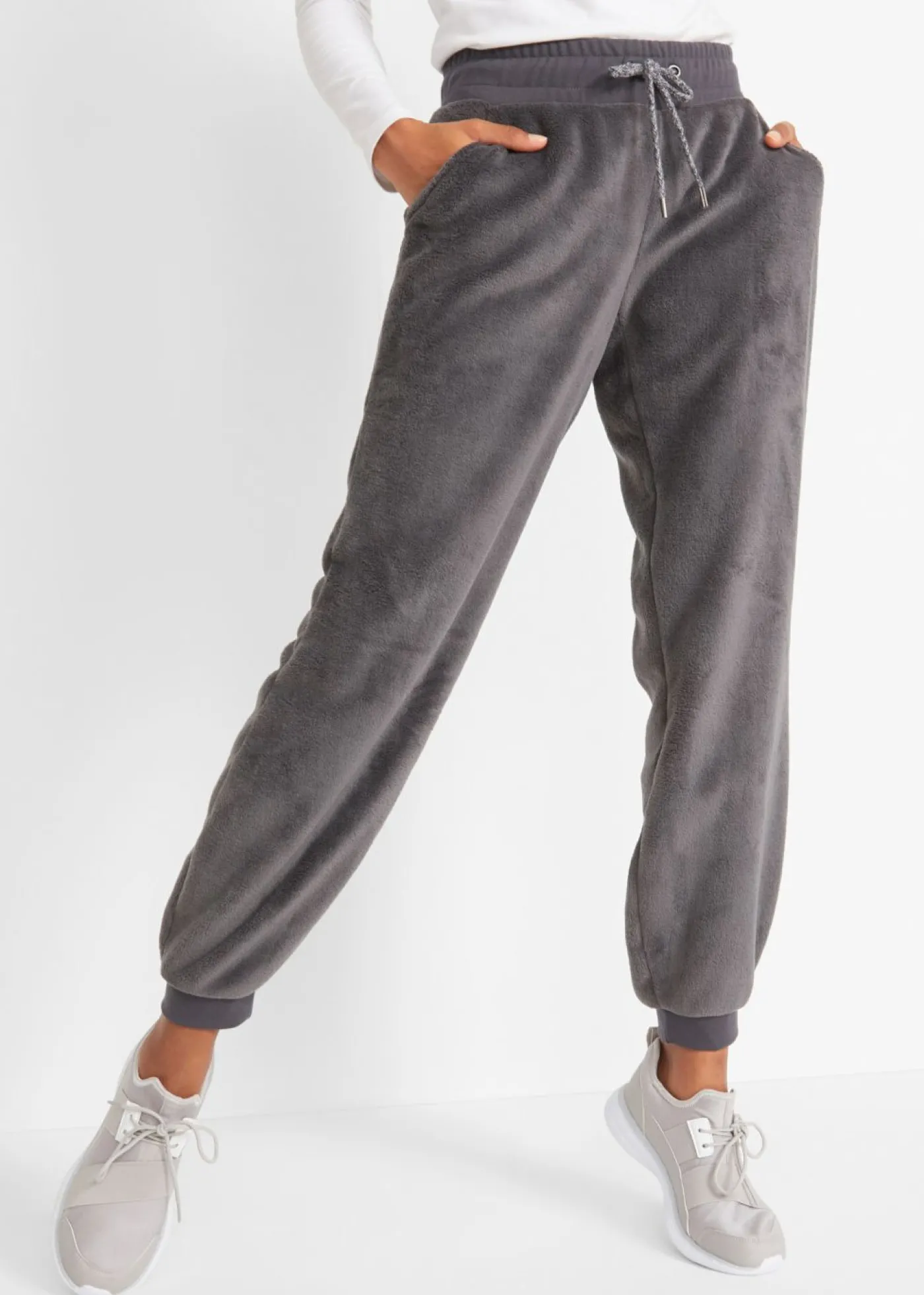 bonprix bonprix Pantalón de chándal con cinturilla cómoda pizarra Clearance