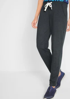 bonprix bonprix Pantalón de chándal con cintura cómoda Negro jaspeado Sale