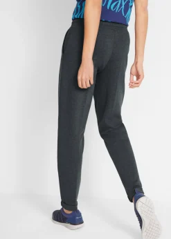 bonprix bonprix Pantalón de chándal con cintura cómoda Negro jaspeado Sale