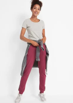 bonprix bonprix Pantalón de chándal con estampado Rojo azalea Clearance