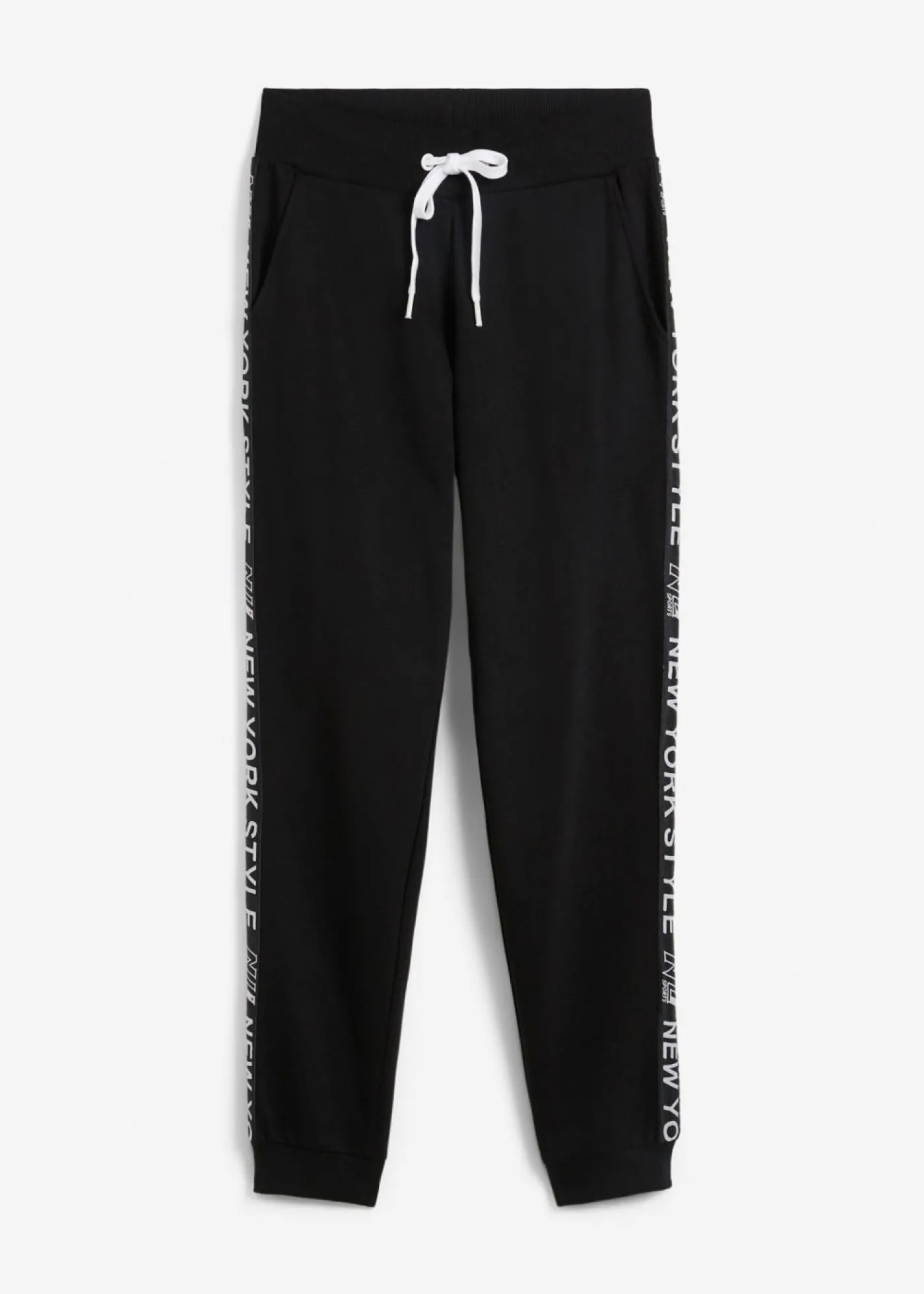 bonprix bonprix Pantalón de chándal con estampado Negro Sale