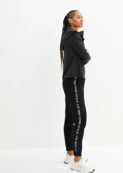 bonprix bonprix Pantalón de chándal con estampado Negro Sale