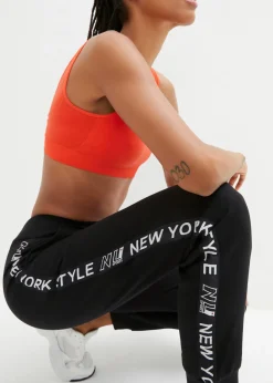 bonprix bonprix Pantalón de chándal con estampado Negro Sale