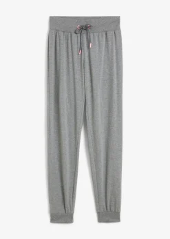 bonprix bonprix Pantalón de chándal con puños gris moteado / rosa neón moteado Clearance