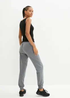 bonprix bonprix Pantalón de chándal con puños gris moteado / rosa neón moteado Clearance