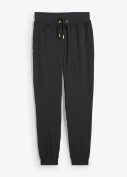 bonprix bonprix Pantalón de chándal con puños negro amarillo neón moteado