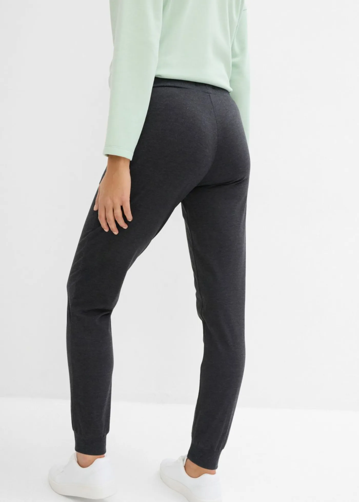 bonprix bonprix Pantalón de chándal con puños negro amarillo neón moteado