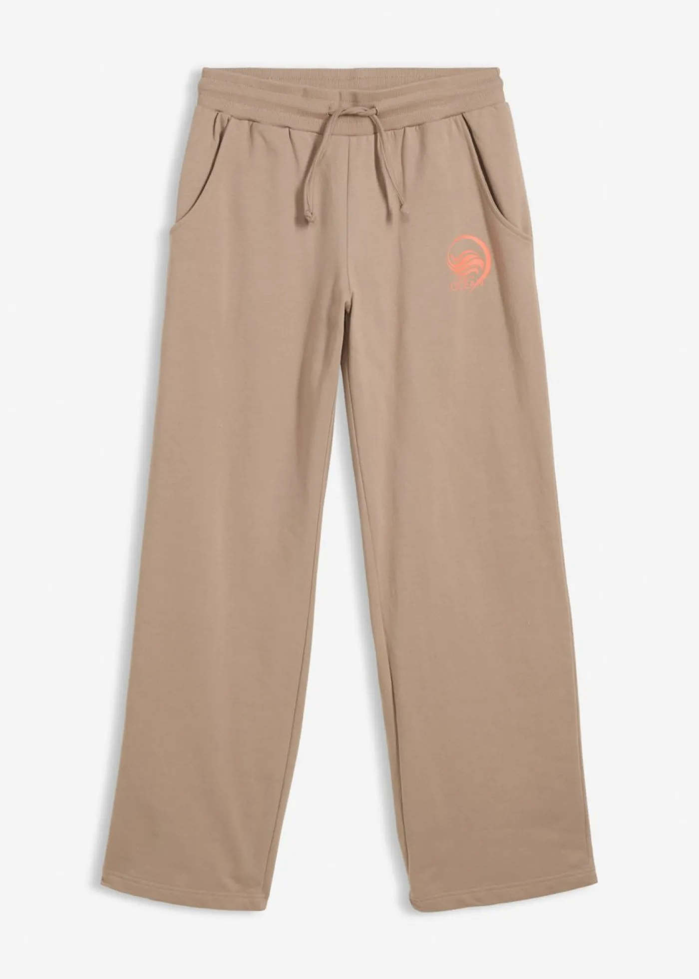 bonprix bonprix Pantalón de chándal de algodón puro marrón grisáceo-salmón Clearance