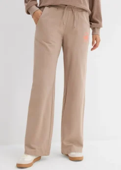 bonprix bonprix Pantalón de chándal de algodón puro marrón grisáceo-salmón Clearance