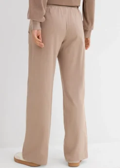 bonprix bonprix Pantalón de chándal de algodón puro marrón grisáceo-salmón Clearance