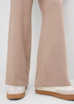 bonprix bonprix Pantalón de chándal de algodón puro marrón grisáceo-salmón Clearance