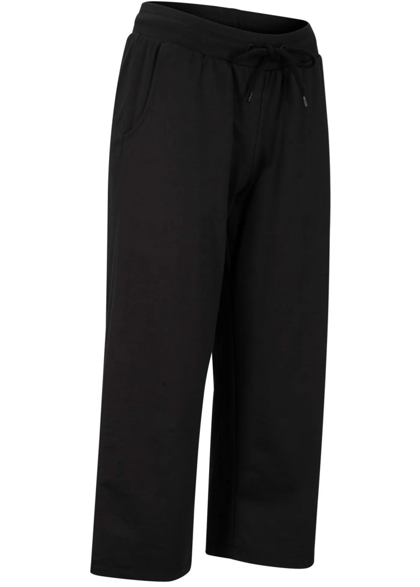 bonprix bonprix Pantalón de chándal de algodón orgánico hasta la pantorrilla Negro Hot
