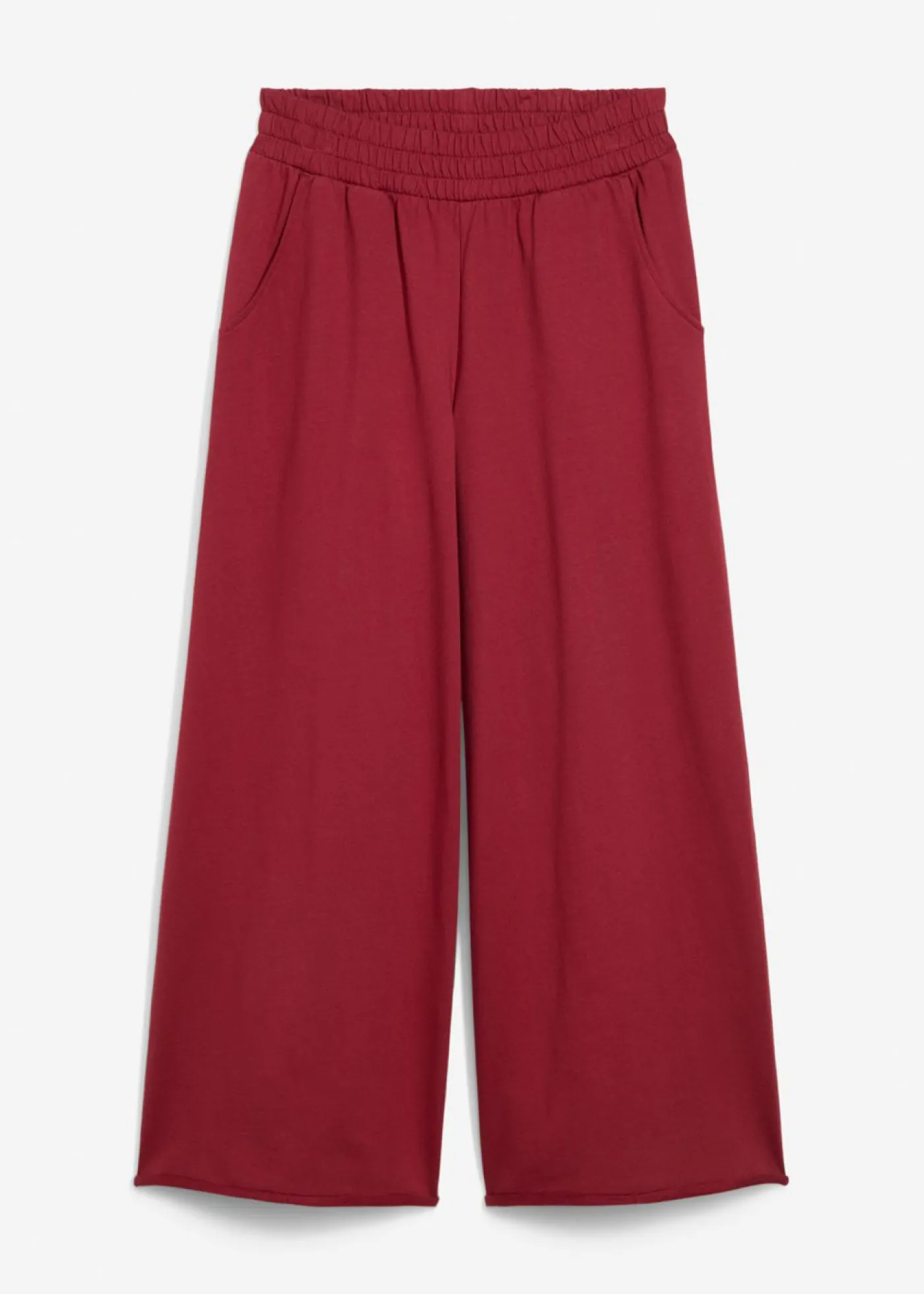 bonprix bonprix Pantalón de chándal de algodón orgánico con largo capri Ciruela Outlet