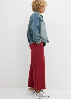 bonprix bonprix Pantalón de chándal de algodón orgánico con largo capri Ciruela Outlet