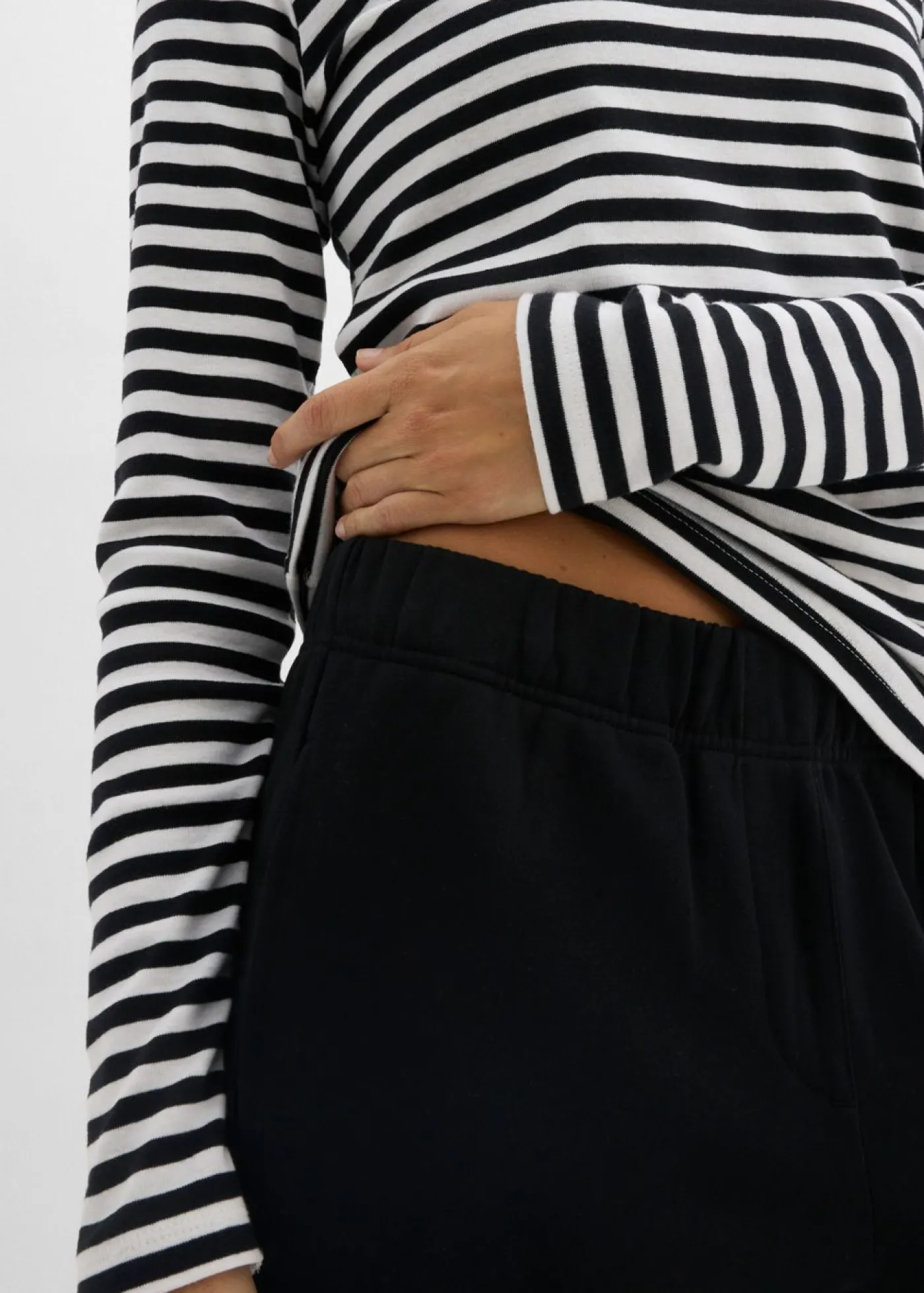 bonprix bonprix Pantalón de chándal de algodón orgánico puro (2 unidades) Negro-gris claro jaspeado New
