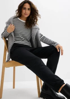 bonprix bonprix Pantalón de chándal de algodón orgánico puro (2 unidades) Negro-gris claro jaspeado New