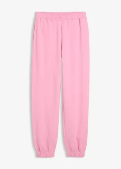 bonprix bonprix Pantalón de chándal de algodón puro Rosa Sale