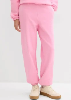 bonprix bonprix Pantalón de chándal de algodón puro Rosa Sale