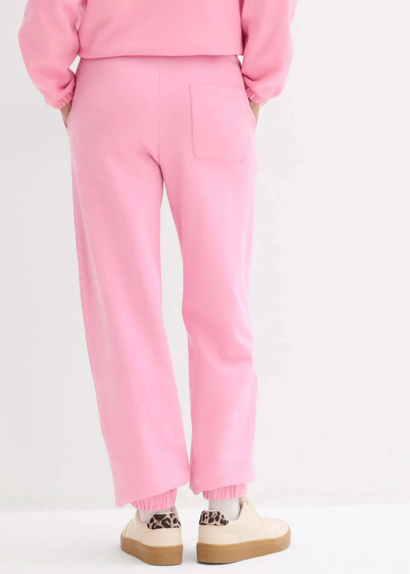 bonprix bonprix Pantalón de chándal de algodón puro Rosa Sale