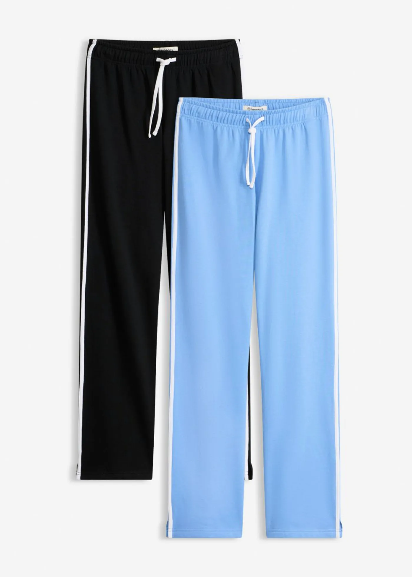 bonprix bonprix Pantalón de chándal de algodón puro (2 unidades) azul provenzal/negro