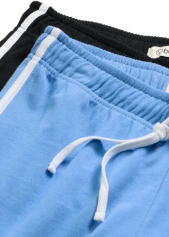 bonprix bonprix Pantalón de chándal de algodón puro (2 unidades) azul provenzal/negro