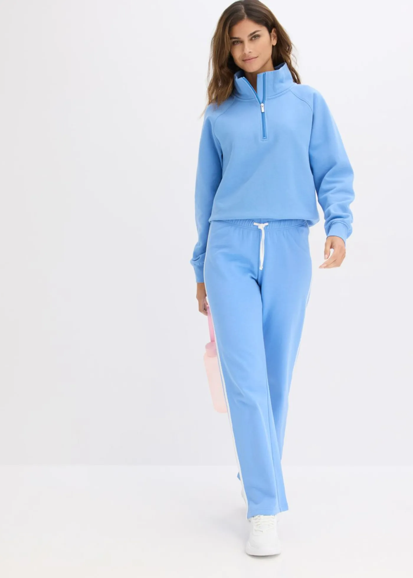 bonprix bonprix Pantalón de chándal de algodón puro (2 unidades) azul provenzal/negro