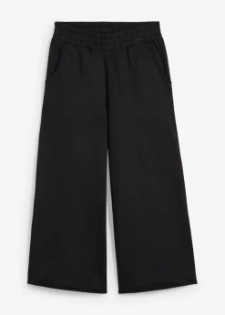 bonprix bonprix Pantalón de chándal de algodón orgánico con largo capri Negro Best