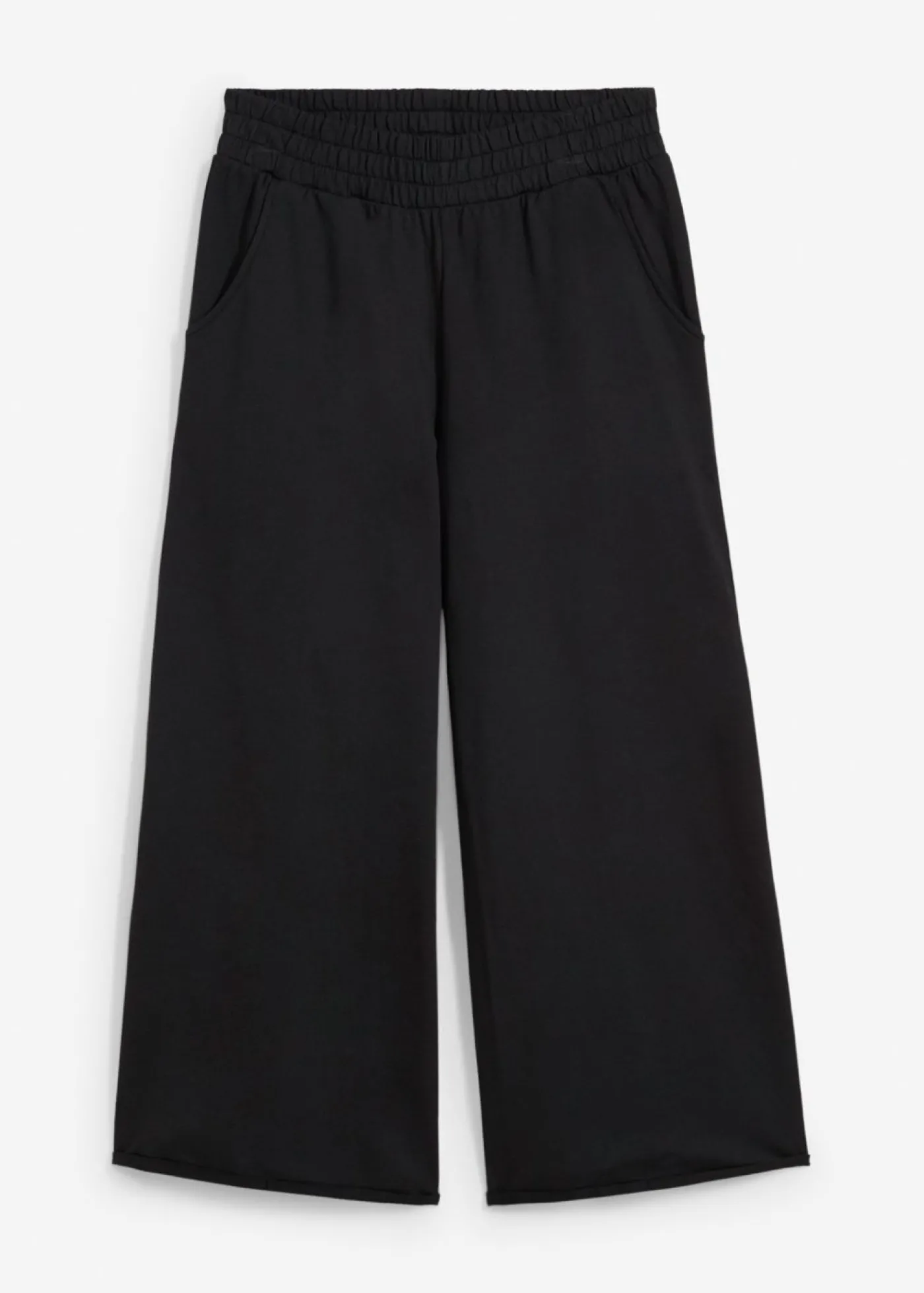 bonprix bonprix Pantalón de chándal de algodón orgánico con largo capri Negro Best