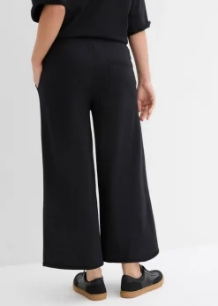 bonprix bonprix Pantalón de chándal de algodón orgánico con largo capri Negro Best