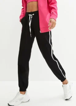 bonprix bonprix Pantalón de chándal de algodón Negro Outlet