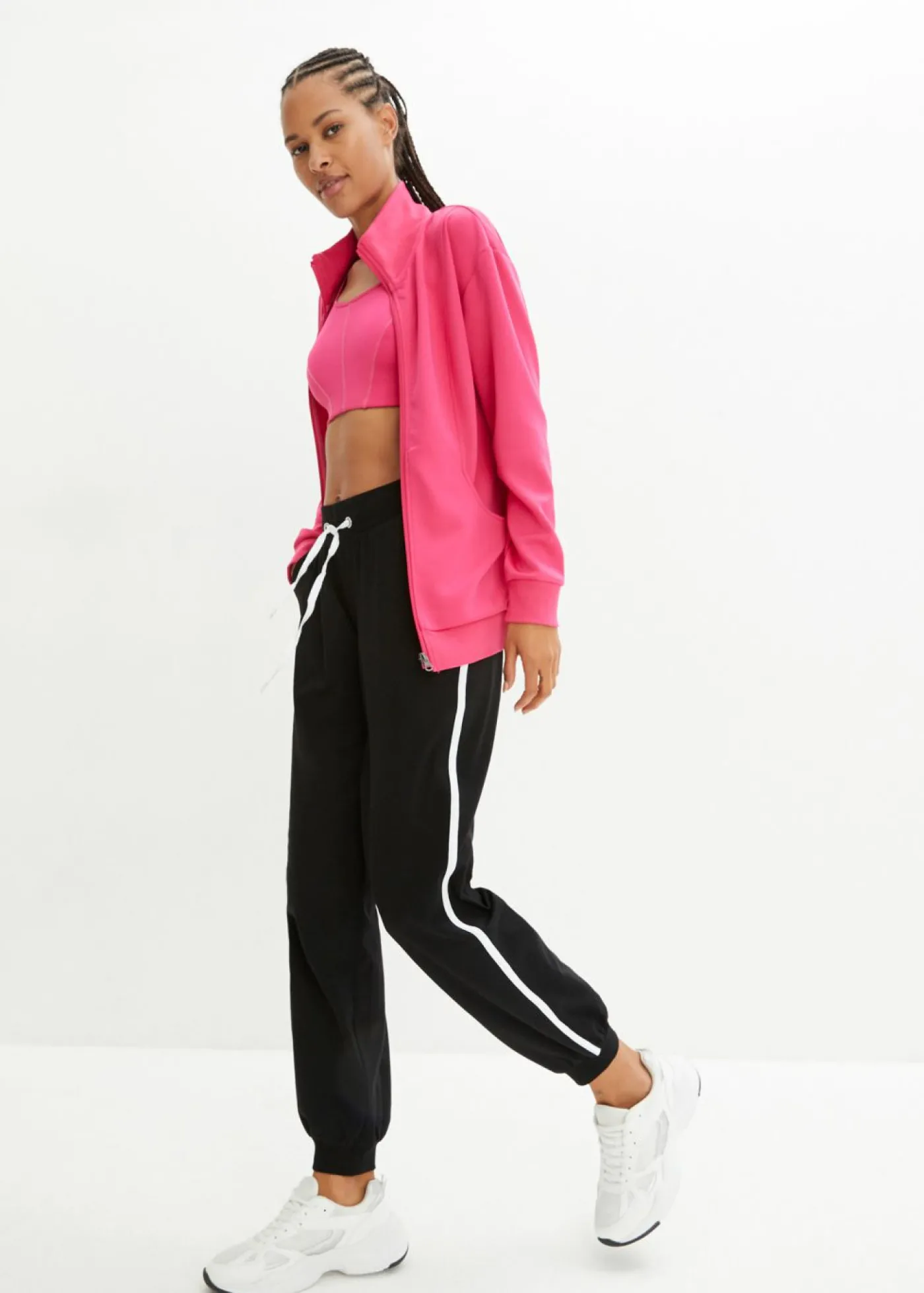 bonprix bonprix Pantalón de chándal de algodón Negro Outlet