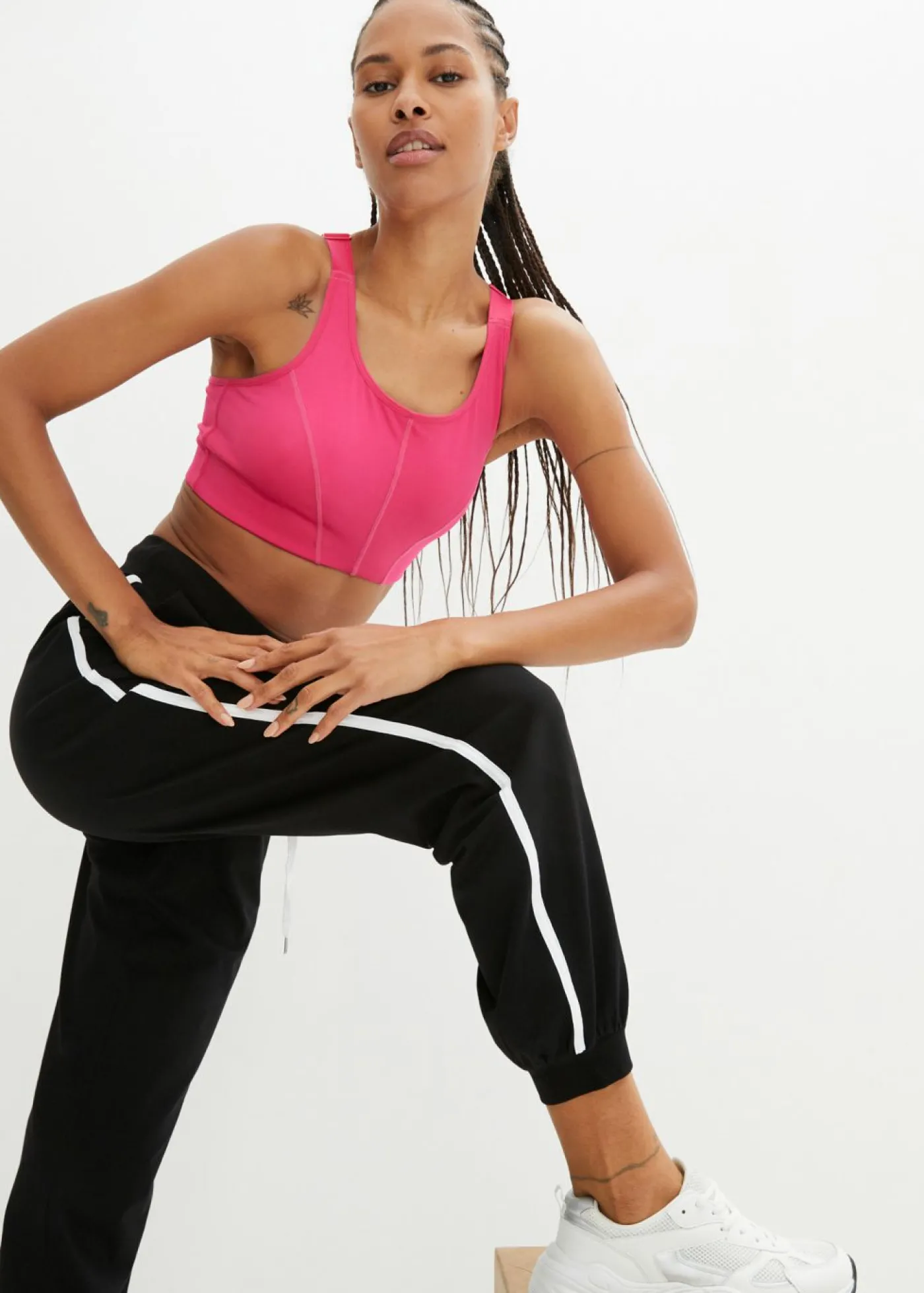 bonprix bonprix Pantalón de chándal de algodón Negro Outlet
