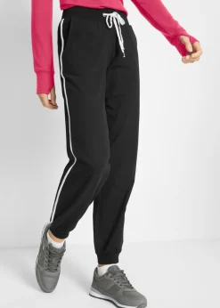 bonprix bonprix Pantalón de chándal de algodón Negro Outlet