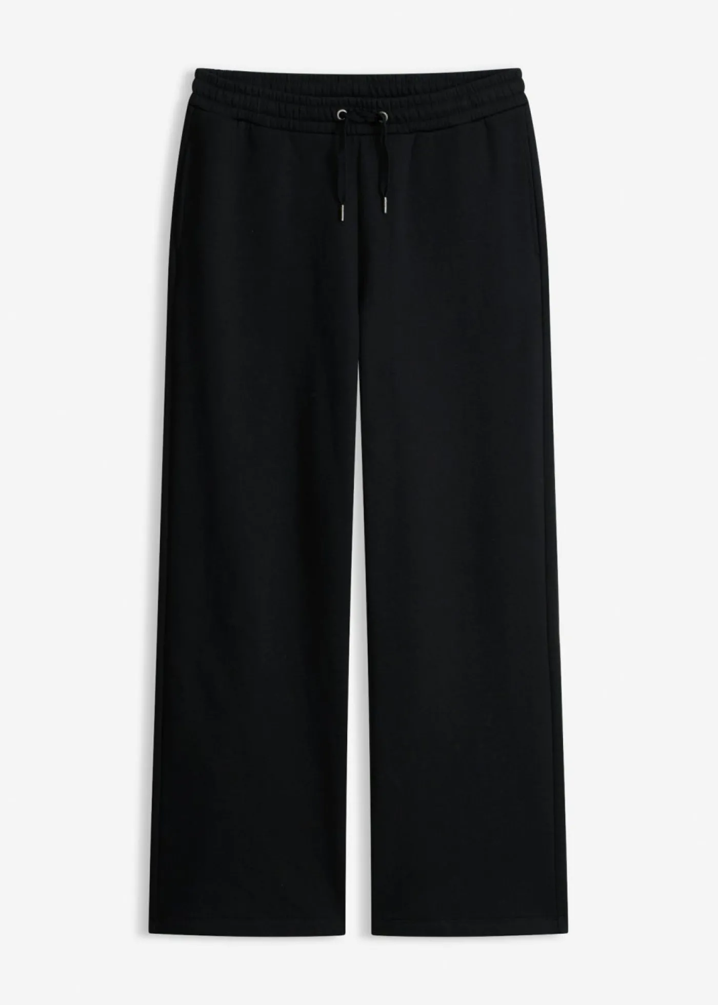 bonprix bonprix Pantalón de chándal de algodón orgánico puro con cintura alta Negro