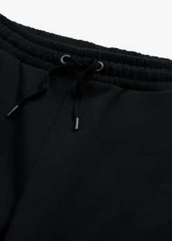 bonprix bonprix Pantalón de chándal de algodón orgánico puro con cintura alta Negro