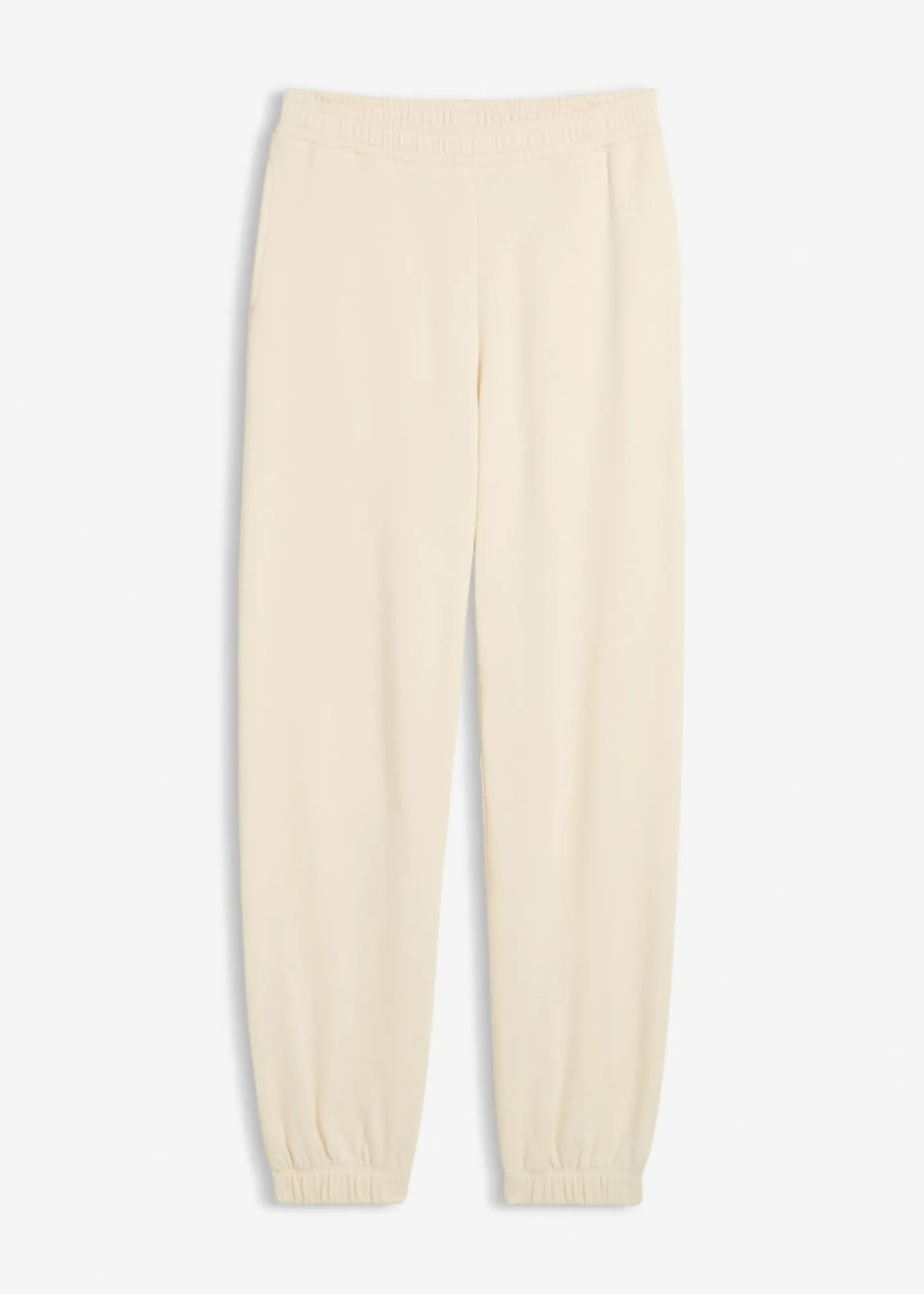 bonprix bonprix Pantalón de chándal de algodón puro Beige natural Online