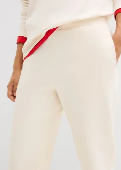 bonprix bonprix Pantalón de chándal de algodón puro Beige natural Online