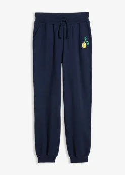 bonprix bonprix Pantalón de chándal de algodón puro Azul marino Online