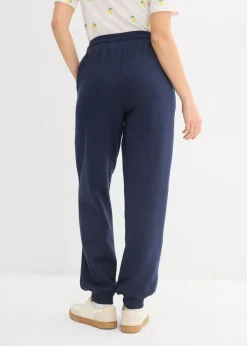 bonprix bonprix Pantalón de chándal de algodón puro Azul marino Online