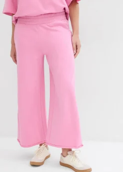 bonprix bonprix Pantalón de chándal de algodón orgánico con largo capri rosa orquídea Hot