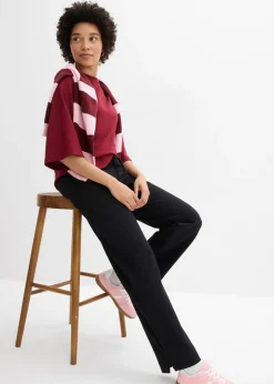 bonprix bonprix Pantalón de chándal de algodón ecológico puro Negro Online