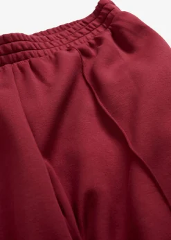 bonprix bonprix Pantalón de chándal de mezcla de viscosa suave Rojo rubí Outlet