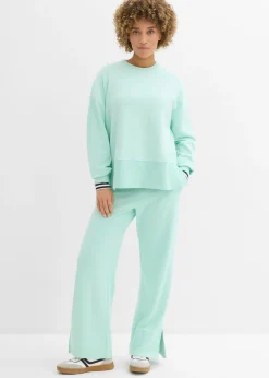 bonprix bonprix Pantalón de chándal de mezcla de algodón Menta claro Discount