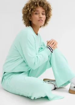 bonprix bonprix Pantalón de chándal de mezcla de algodón Menta claro Discount