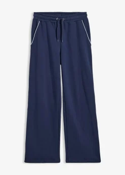 bonprix bonprix Pantalón de chándal de mezcla de algodón Azul marino + azul claro Best