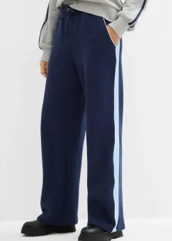 bonprix bonprix Pantalón de chándal de mezcla de algodón Azul marino + azul claro Best