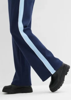 bonprix bonprix Pantalón de chándal de mezcla de algodón Azul marino + azul claro Best